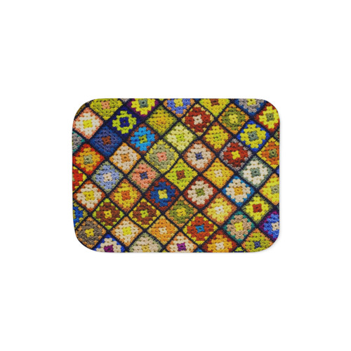 Cozy granny square pattern Sherpa blanket