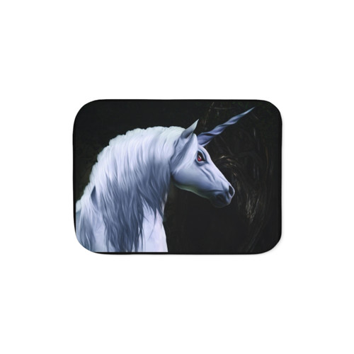 Angry Unicorn Themed Sherpa Blanket