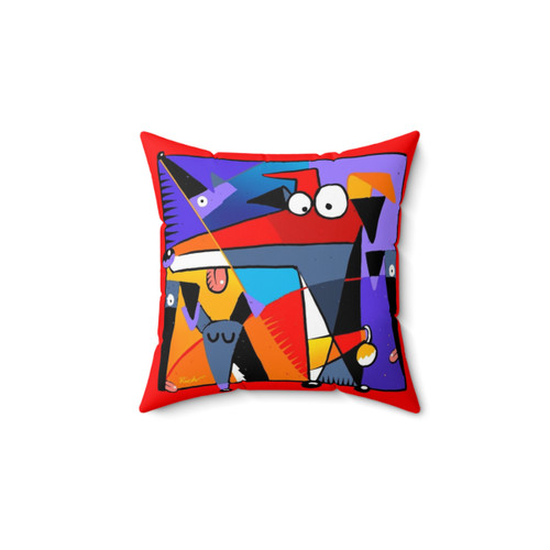Derpish Cartoon Greyhound Pillow