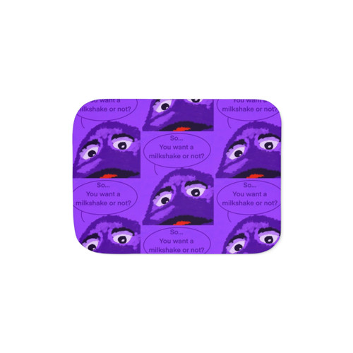 Grimace Sherpa Blanket - Cozy Purple Monster Throw