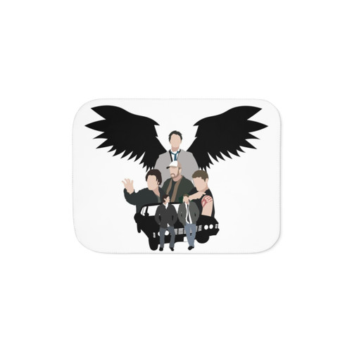 Supernatural Season 4 Sherpa Blanket with Winchester Brothers Silhouette