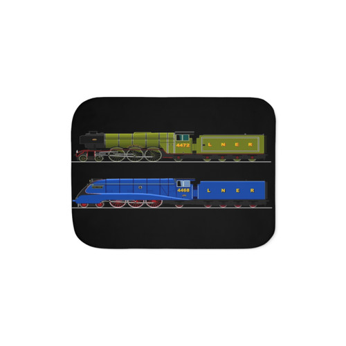 Flying Scotsman and Mallard Steam Train Sherpa Blanket