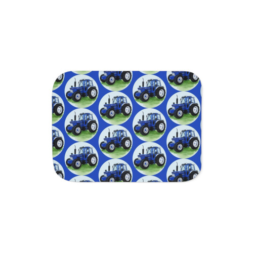 Classic Blue Tractor Sherpa Blanket