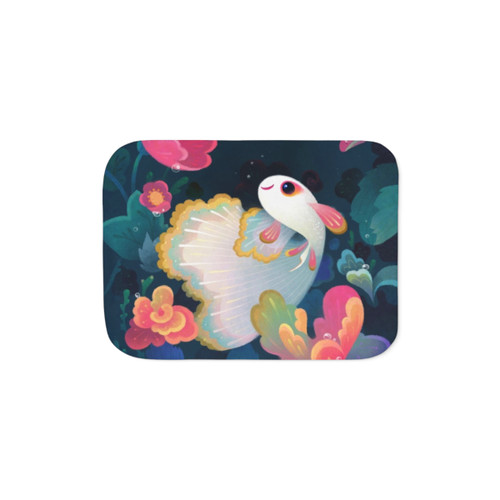 Flower Guppy Sherpa Blanket