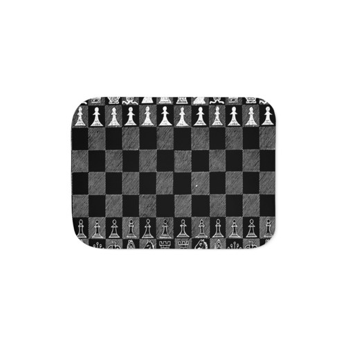 White Sherpa Blanket for Chess Enthusiasts