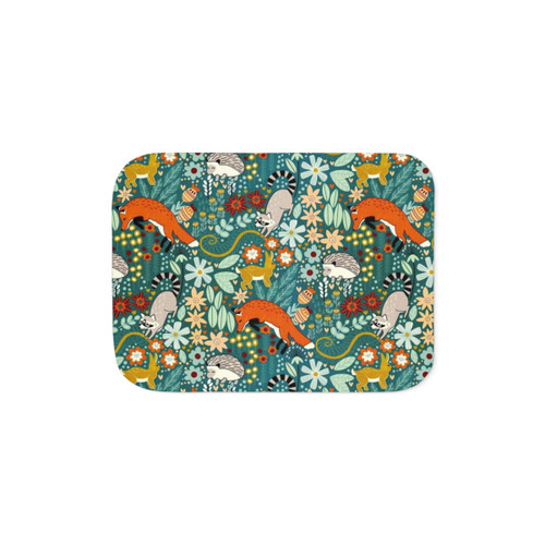 Cozy Textured Woodland Sherpa Blanket with Cute Animal Designs