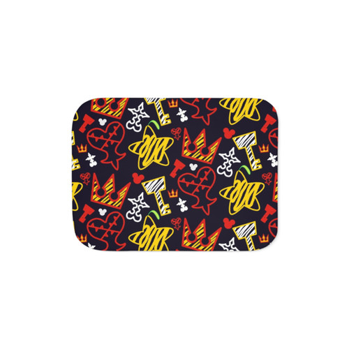 Kingdom Hearts Crayon Style Pattern Sherpa Blanket