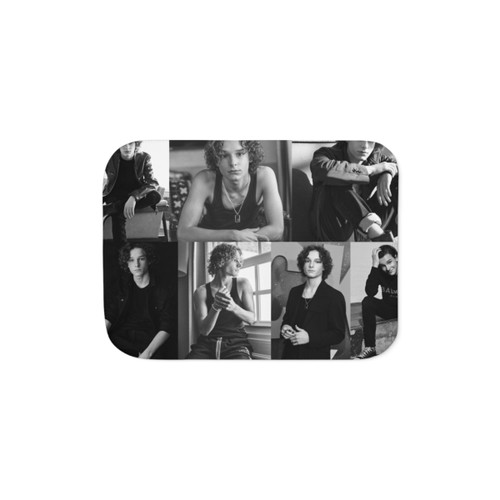 Black and White Mason Thames Collage Sherpa Blanket