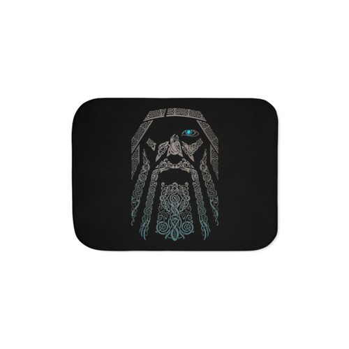 ODIN Sherpa Fleece Blanket with Nordic God Mythology Designs