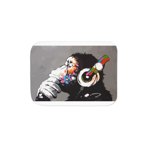 Banksy DJ Monkey Sherpa Blanket