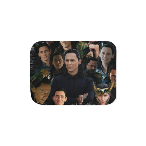 Tom Hiddleston Sherpa Blanket with Collage Design