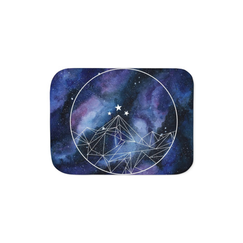 Night Court Symbol Sherpa Blanket with Mountains and Stars