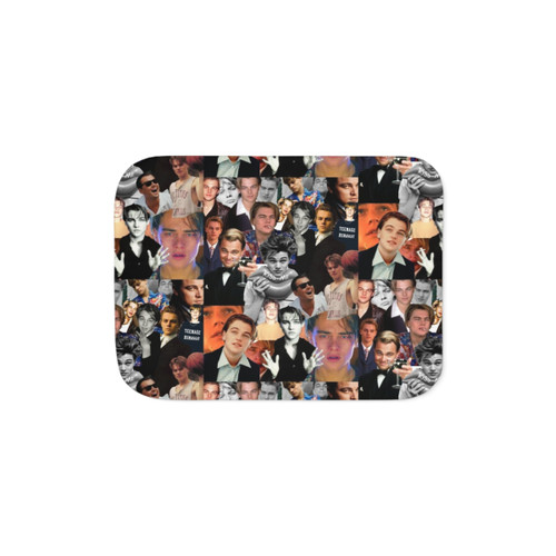 Vintage Leonardo DiCaprio Collage Sherpa Blanket