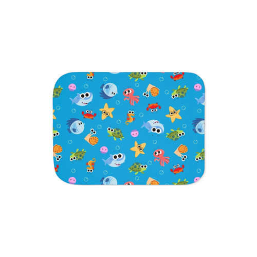 Finny The Shark Pattern Sherpa Blanket