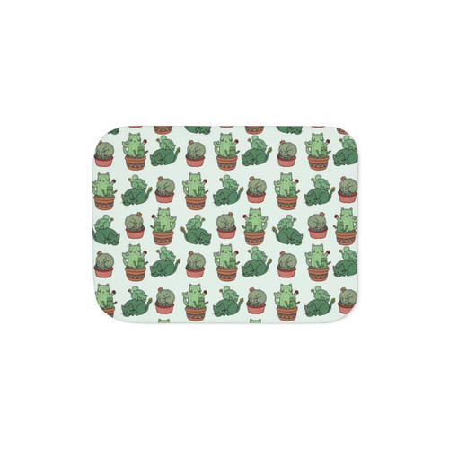 Cozy Cactus Cats Sherpa Fleece Blanket