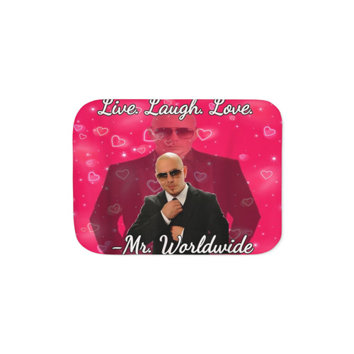 Pitbull Mr Worldwide Sherpa Blanket for Valentine's Day