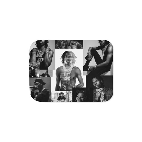 Lil Baby Sherpa Blanket with B&W Collage Design