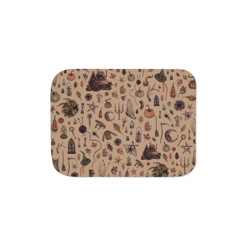 Rustic Brown Sherpa Blanket for Cozy Cottage, Garden, and Occult Decor