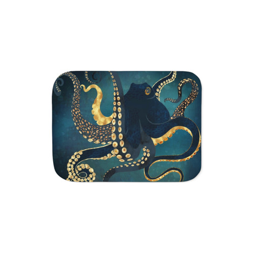 Metallic Octopus IV Sherpa Blanket - Cozy Underwater Decor