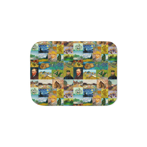 Van Gogh Collage Sherpa Blanket - Iconic Art Design