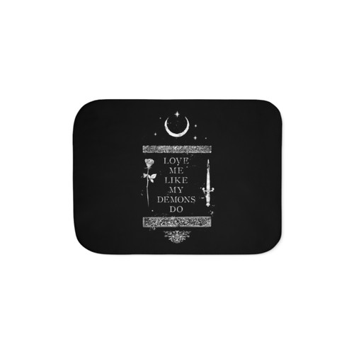 Occult Gothic Sherpa Blanket with Moon Design