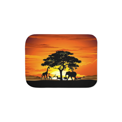 Wild Animals Sherpa Blanket featuring African Savanna Sunset