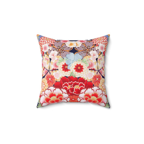 Antique Floral Kimono Style Decorative Pillow