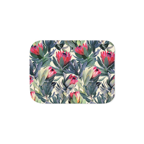 Cozy Painted Protea Pattern Sherpa Blanket