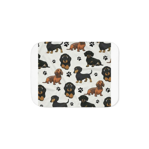 Adorable Dachshund Sherpa Blanket