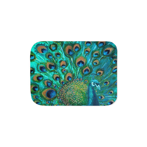 Colourful peacock sherpa blanket