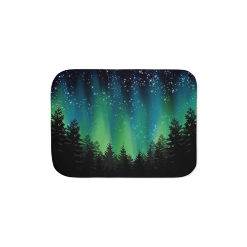 Cozy Northern Lights Sherpa Blanket