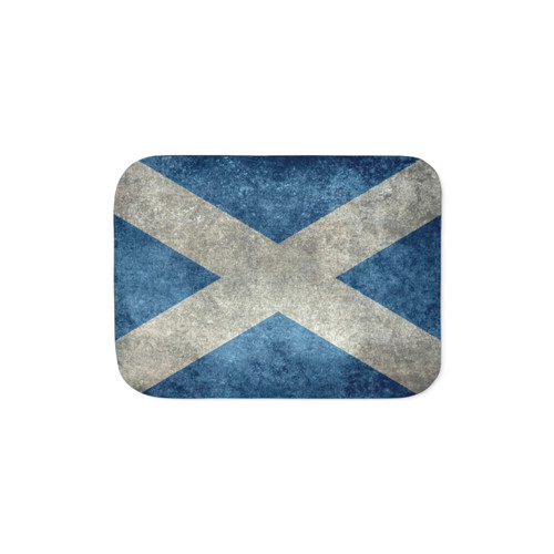 Vintage Scottish Flag Sherpa Blanket