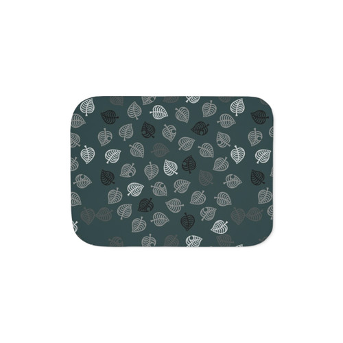 Nook Leaf Aloha Sherpa Blanket with Black and White Design on Green