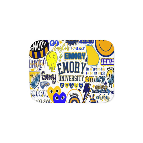 Emory Eagles Collage Design Sherpa Blanket