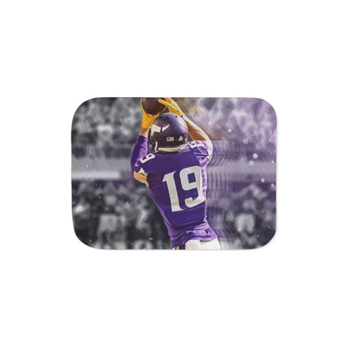 Adam Thielen Minnesota Vikings Illustration Sherpa Blanket