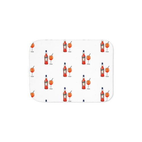 Spritz-themed Sherpa blanket for cozy cocktail nights