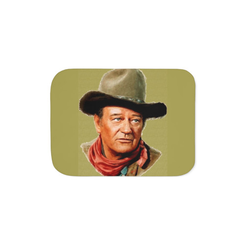 John Wayne Sherpa Blanket - Vintage Western Decor