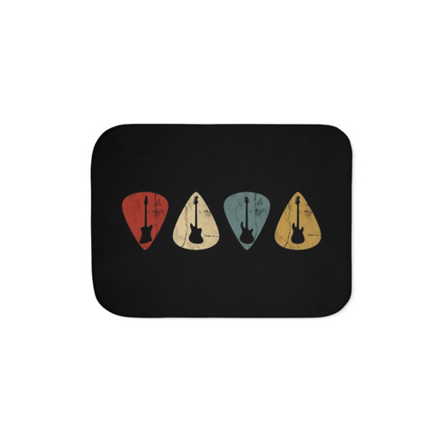 Retro Bass Guitar Sherpa Blanket