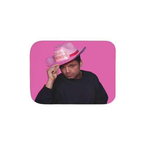 Sebastian Stan Cowboy Hat Sherpa Blanket