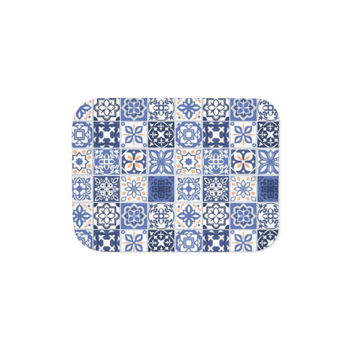 Blue Portuguese Tile Sherpa Blanket