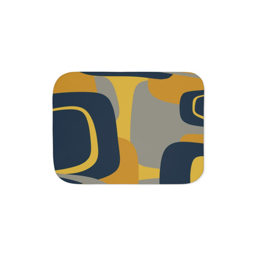 Mid Century Modern Retro Abstract Pattern Sherpa Blanket