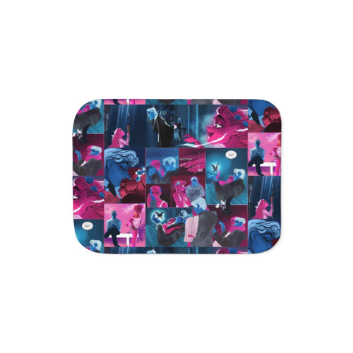 Lore Olympus Persephone and Hades Collage Webtoon Art Sherpa Blanket