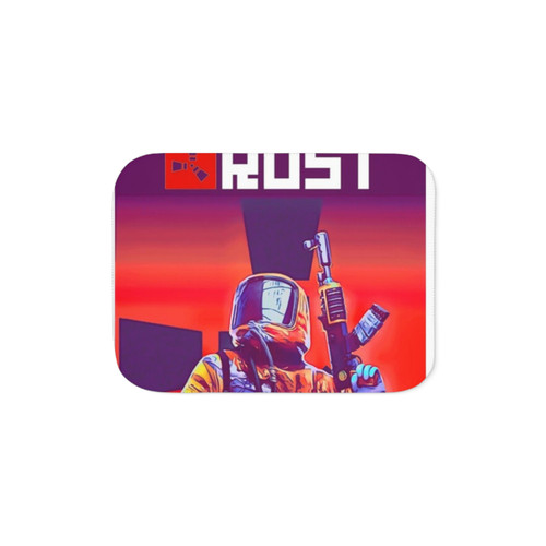 Rust Game Logo Sherpa Blanket