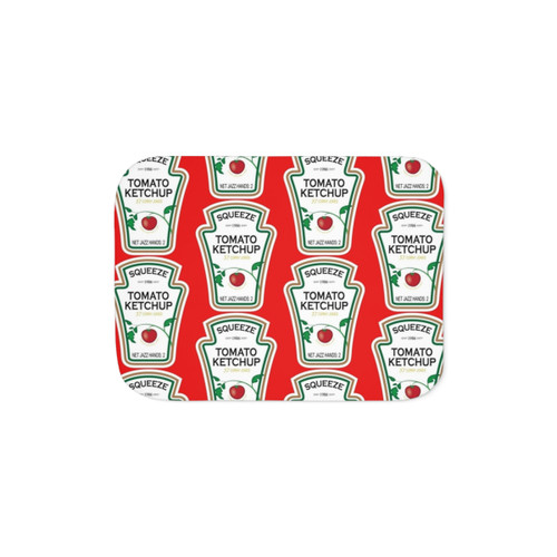 Personalized Funny Ketchup Label Sherpa Blanket