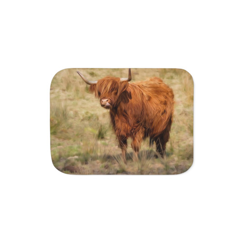 Soft and warm Scottish Highland Cow Sherpa Blanket
