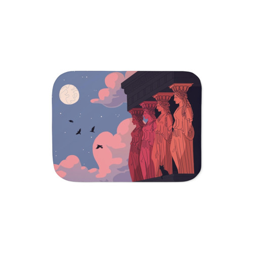 Caryatids at Dusk Sherpa Blanket featuring ancient Greek architecture