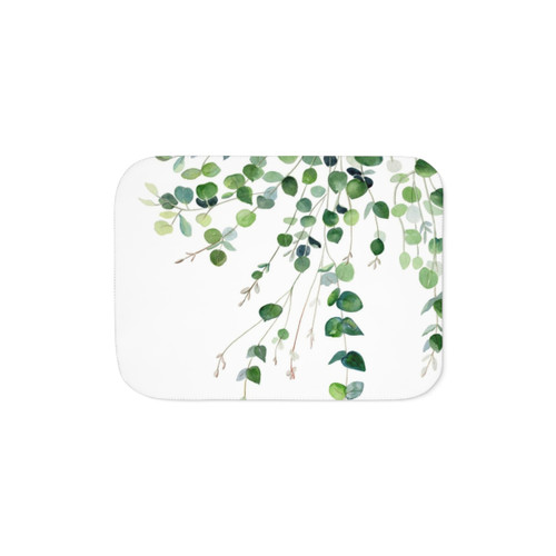 Eucalyptus Watercolor Sherpa Blanket