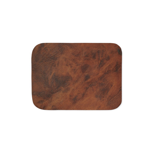 Dark Sherpa Blanket with Faux Leather Design