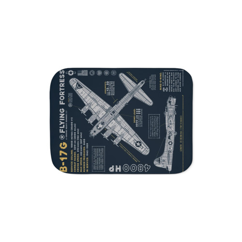 B-17 Flying Fortress Sherpa Blanket for Vintage Warbird Decor