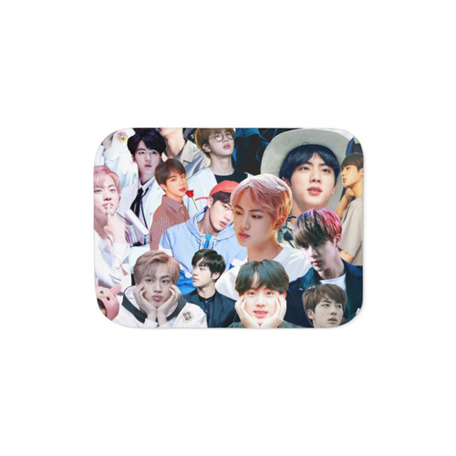 Jin BTS Collage Sherpa Blanket